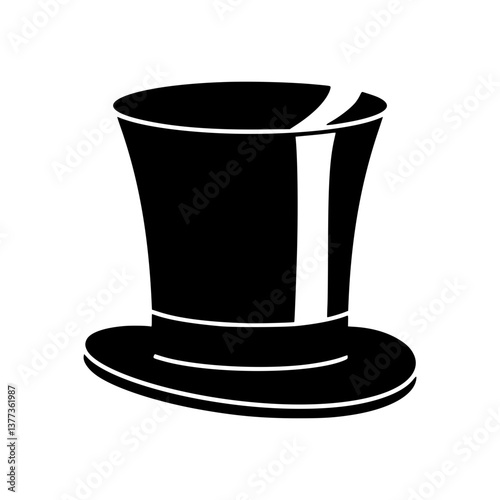 Vintage Top Hat Silhouette Icon