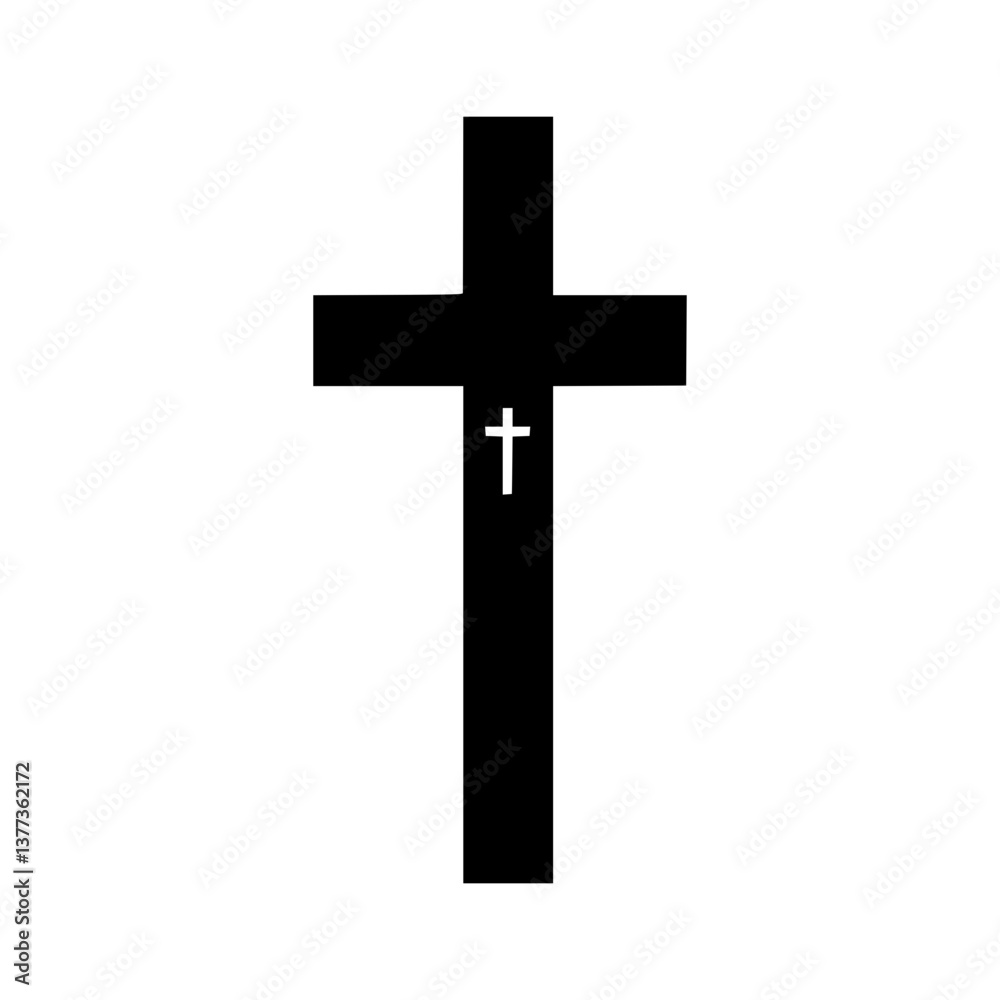 Black Cross Icon - Religious Symbol Black Cross Icon - Religious Symbol