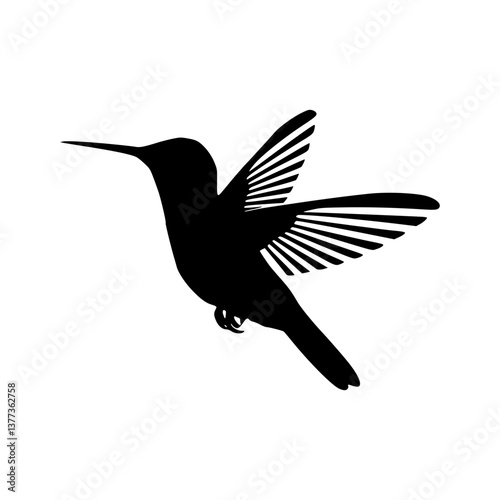 Hummingbird Silhouette - Vector Graphic