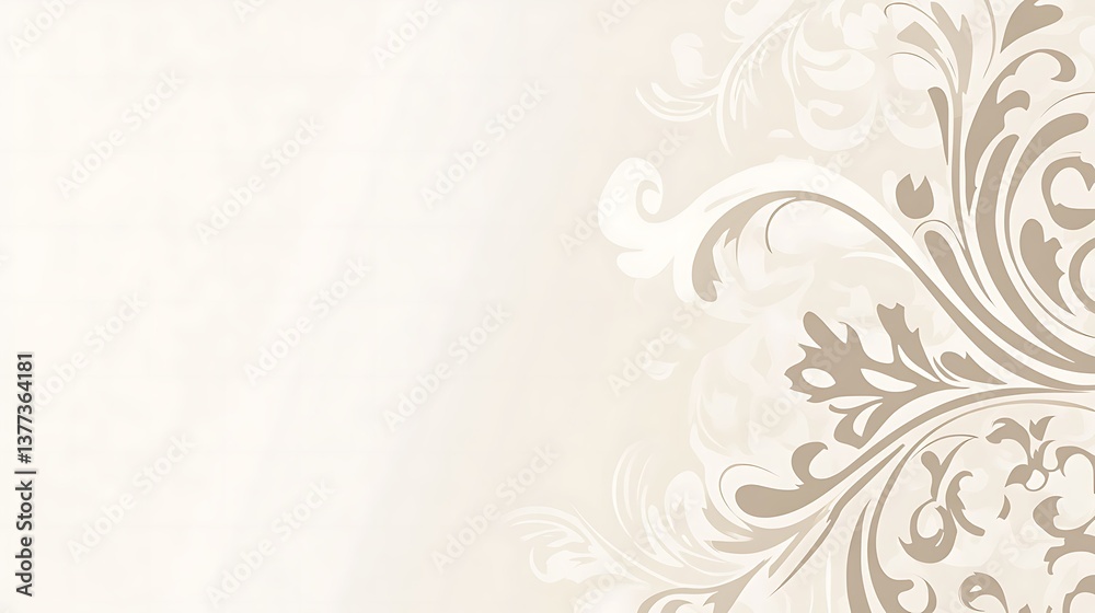 Elegant floral design on a soft cream and beige background Elegant floral design on a soft cream and beige background