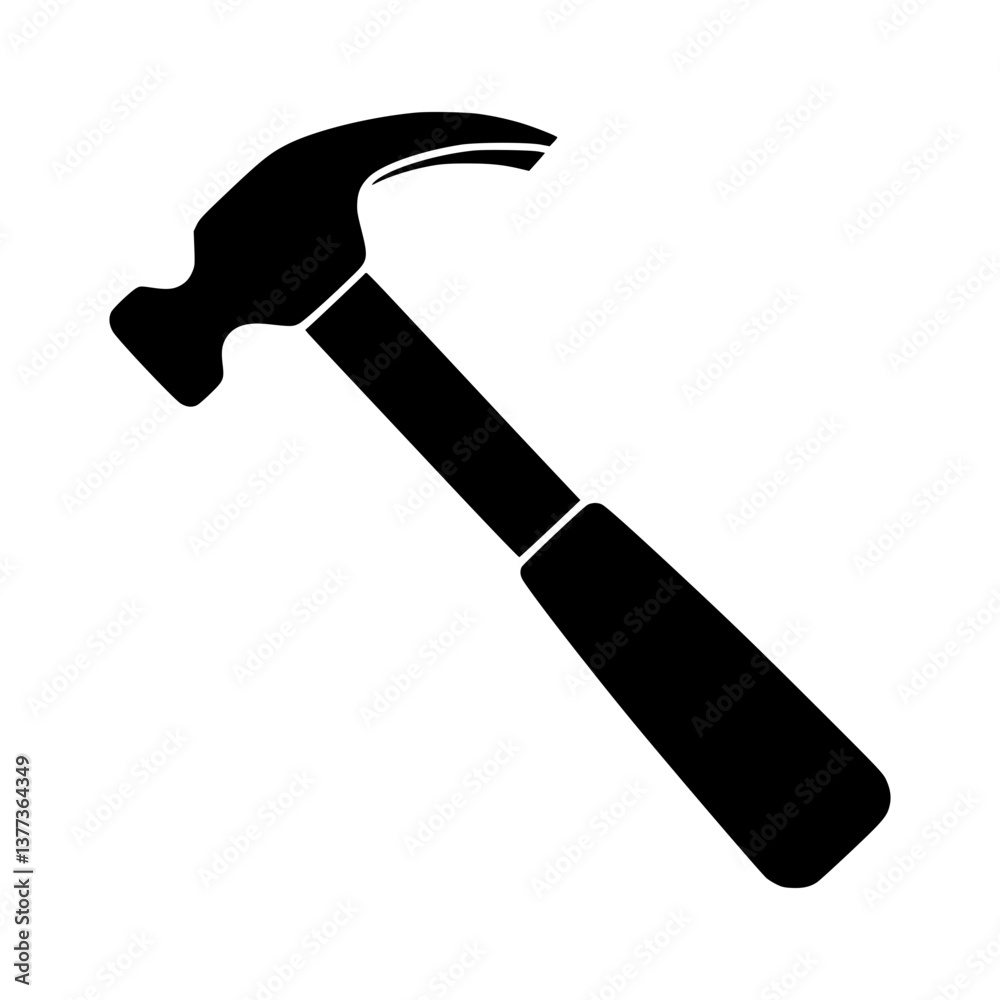 Black Hammer Icon - Construction Tool Vector Black Hammer Icon - Construction Tool Vector