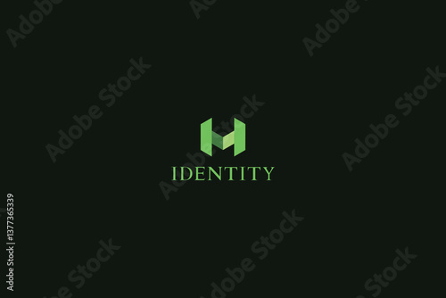 Isometric Letter HM Logo Design, useful for any type of brand. 