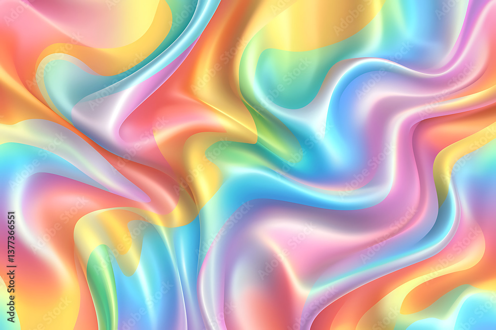 Fototapeta premium Holographic Background.Vibrant abstract geometric textures digital art colorful background contemporary style close-up view modern aesthetic 