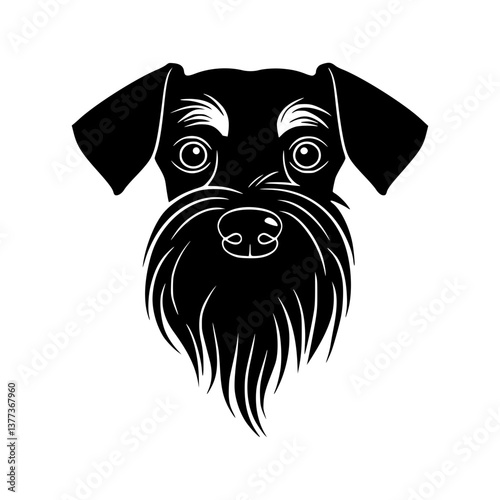 Black Schnauzer Head Silhouette Vector