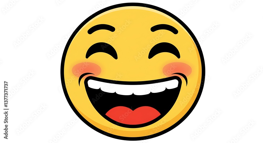 Laughing Emoji with Smiling Eyes - Expression of Joy and Happiness Laughing Emoji with Smiling Eyes - Expression of Joy and Happiness