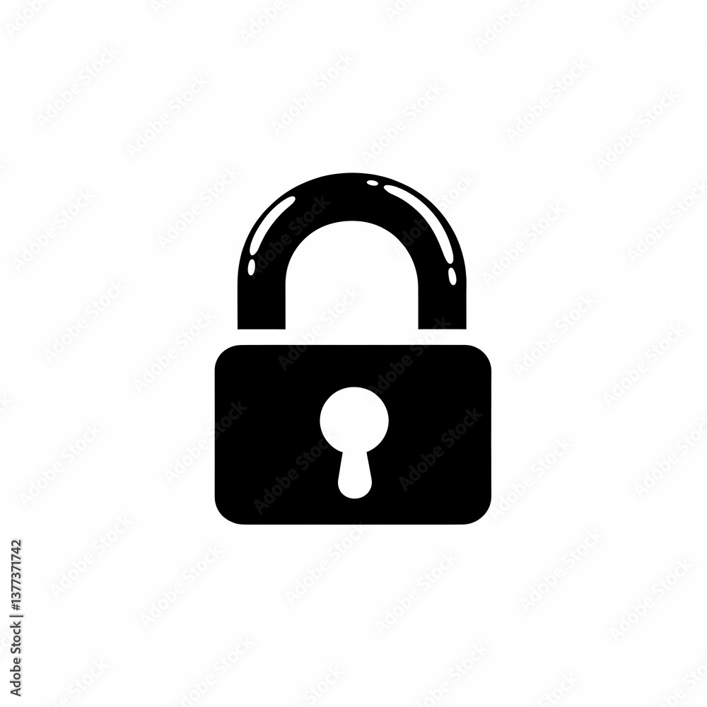 A simple black padlock icon representing security and protection in the digital world. Ideal for tech-related themes. A simple black padlock icon representing security and protection in the digital world. Ideal for tech-related themes.