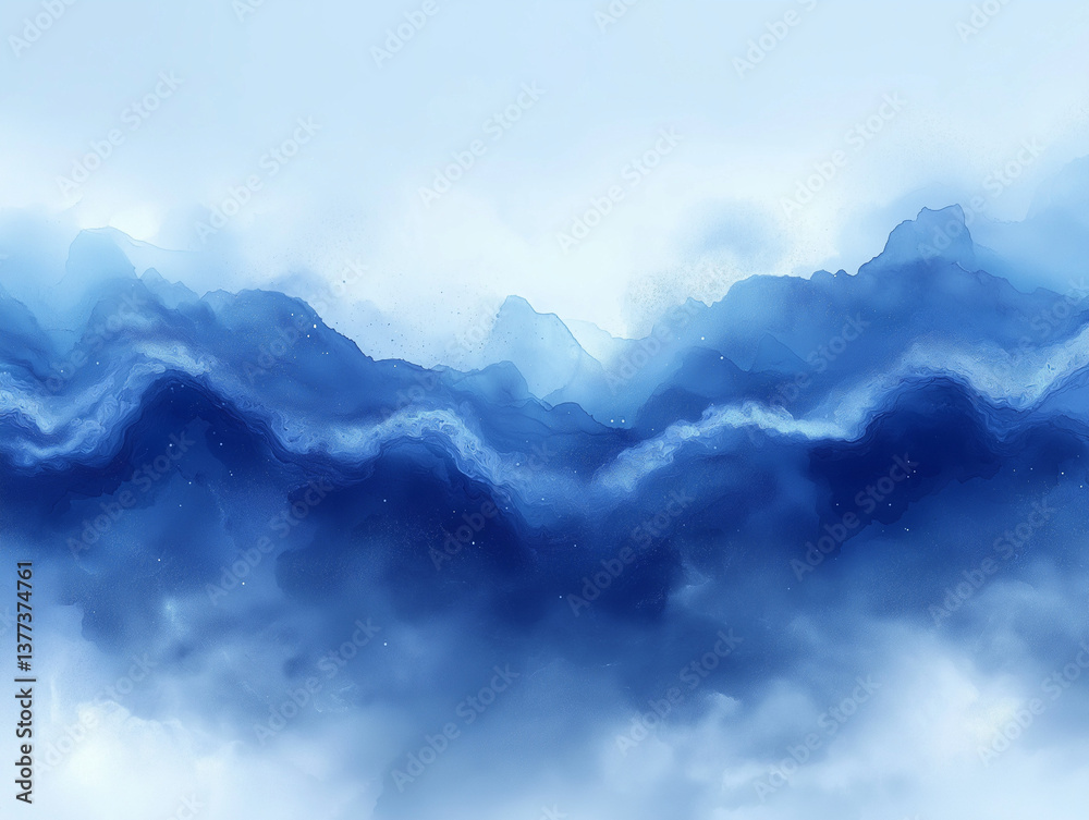 Abstract blue watercolor background with soft cloud and fog effect on white Abstract blue watercolor background with soft cloud and fog effect on white