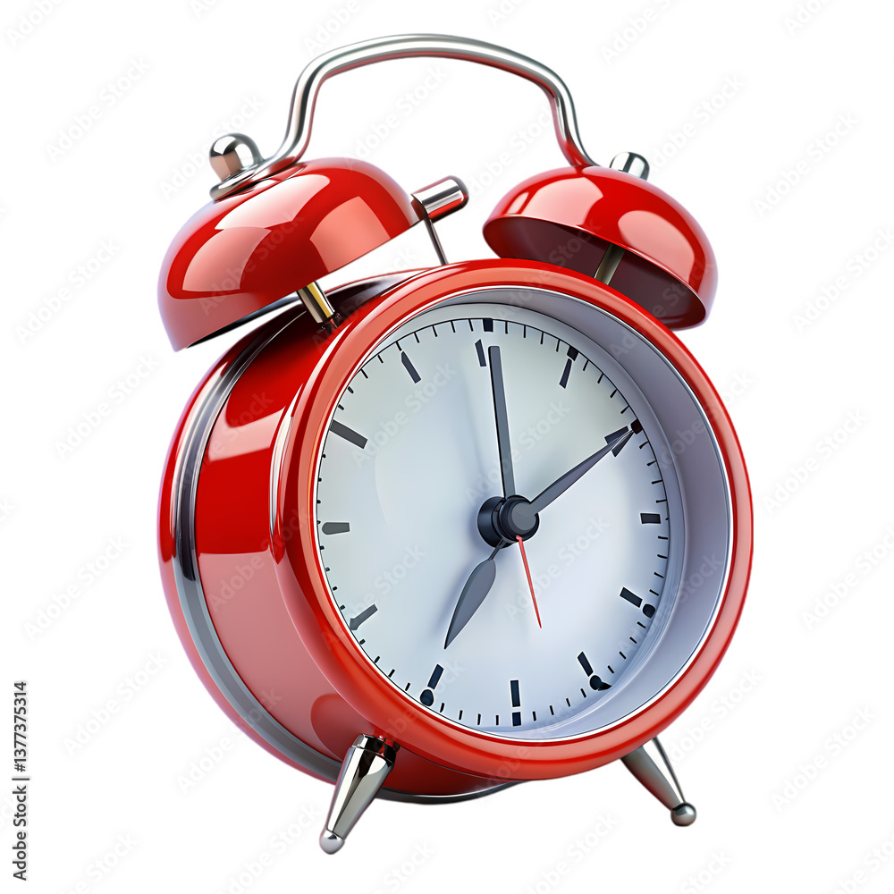 Red Alarm Clock, Time Management Red Alarm Clock, Time Management