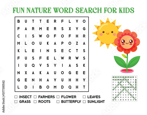 Fun Nature Word Search for Kids