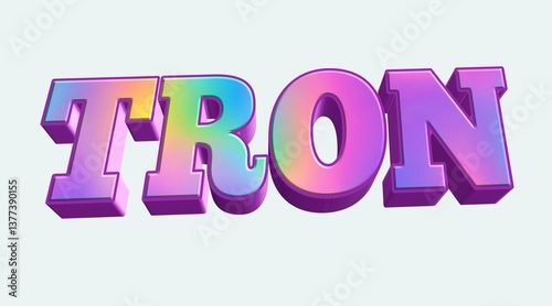 Colorful 3D Gradient Text Art Displaying The Word 'TRON'