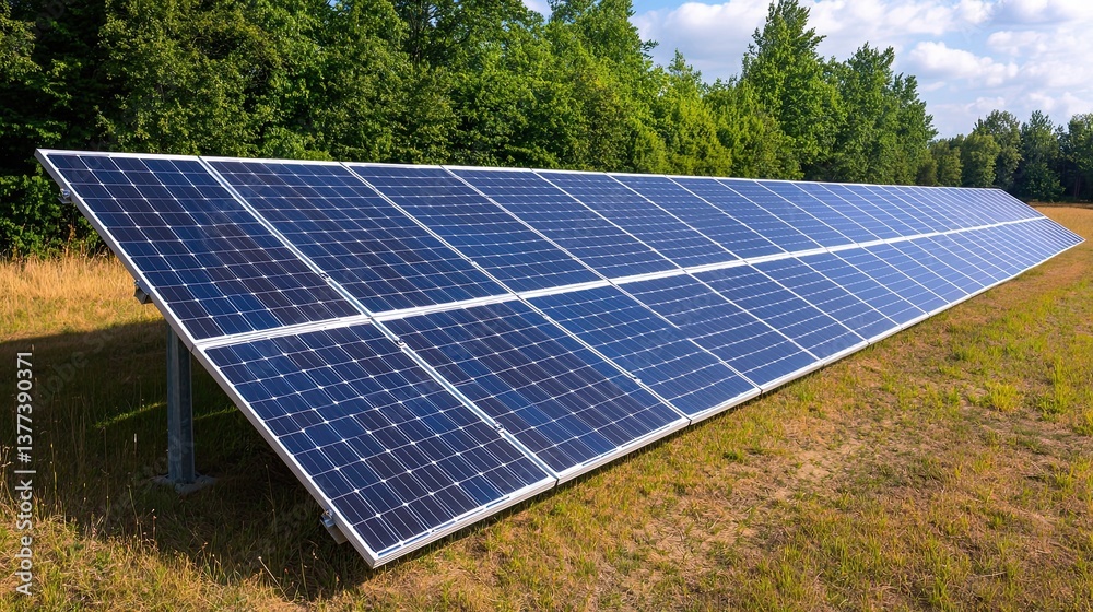 Harnessing solar energy solar panel installation in a sunny field renewable energy outdoor landscape view Harnessing solar energy solar panel installation in a sunny field renewable energy outdoor landscape view