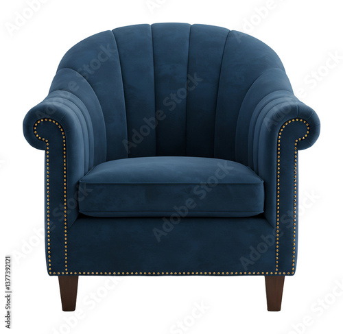 深紺ベルベット優雅な一人掛けソファ