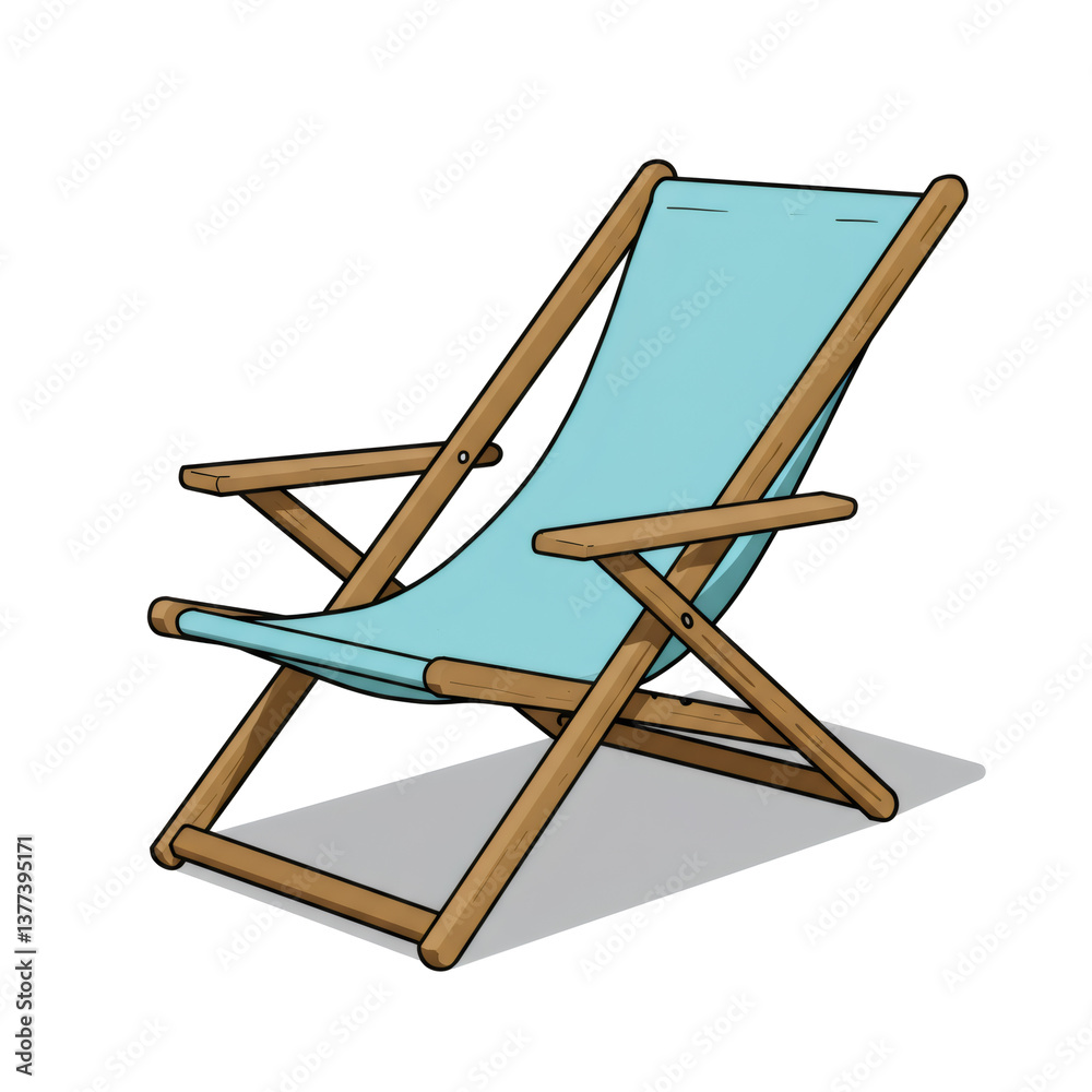 Light Blue Canvas Beach Chair with Wooden Frame Light Blue Canvas Beach Chair with Wooden Frame