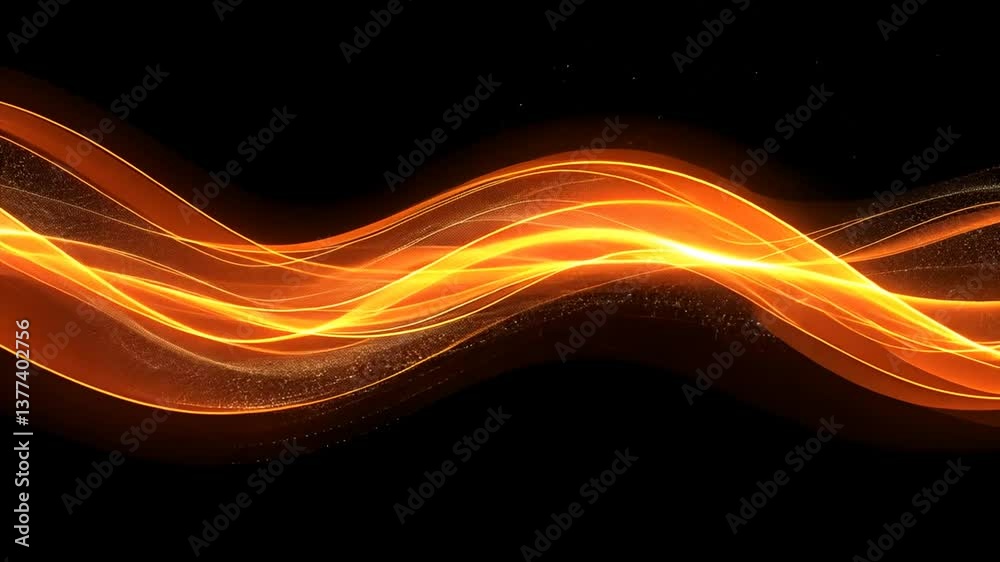 Dynamic flowing particle trails of light on black background animation Dynamic flowing particle trails of light on black background animation