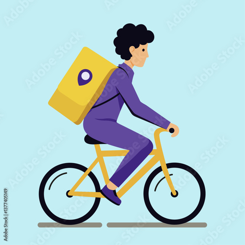 Urban Delivery Cyclist on the Move illustration