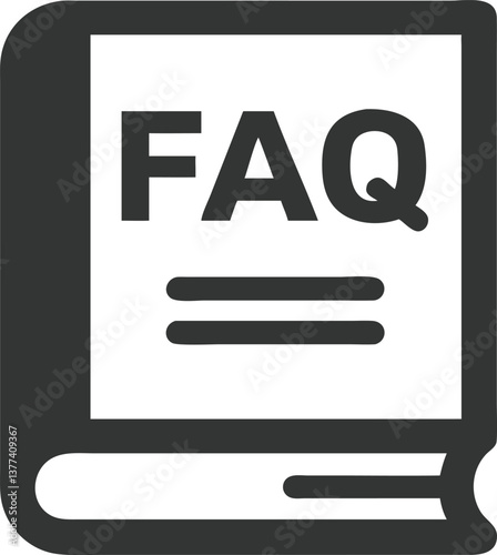 Frequently Asked Question Book Icon on Transparent Background
