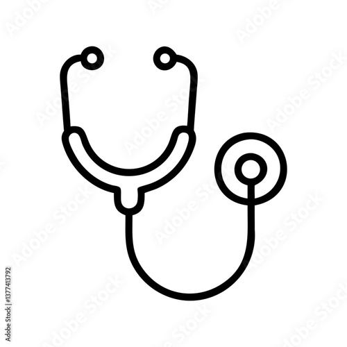 Stethoscope Line Art Icon, Medical Tool Symbol, Healthcare Vector Illustration