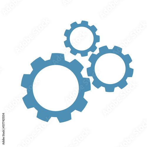 Gear shape icon set. Vector sign. Engineering symbol