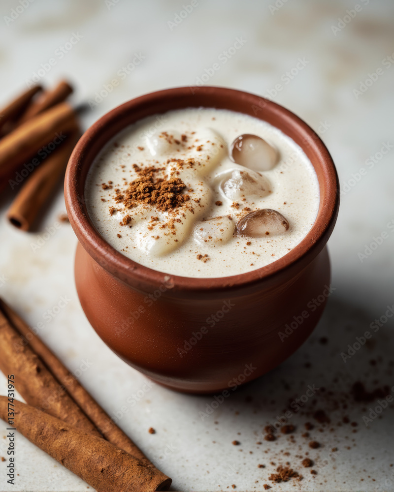 Horchata - Served Over Ice, Clay Cup, Cinnamon Horchata - Served Over Ice, Clay Cup, Cinnamon