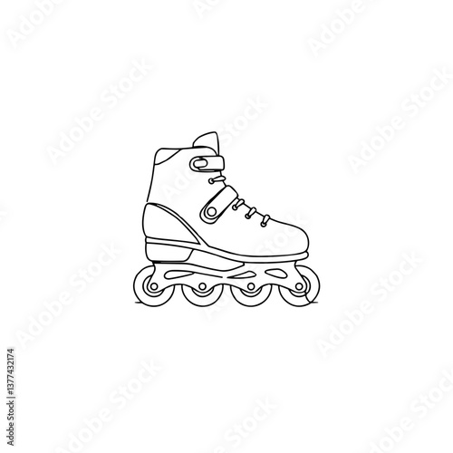 Inline roller skate outline for sports and leisure activities  