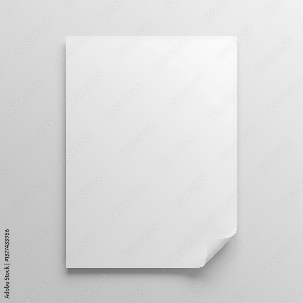 A blank page, a fresh start, full of potential, ready for your ideas, with a gently curled corner against a minimalist grey background. A blank page, a fresh start, full of potential, ready for your ideas, with a gently curled corner against a minimalist grey background.