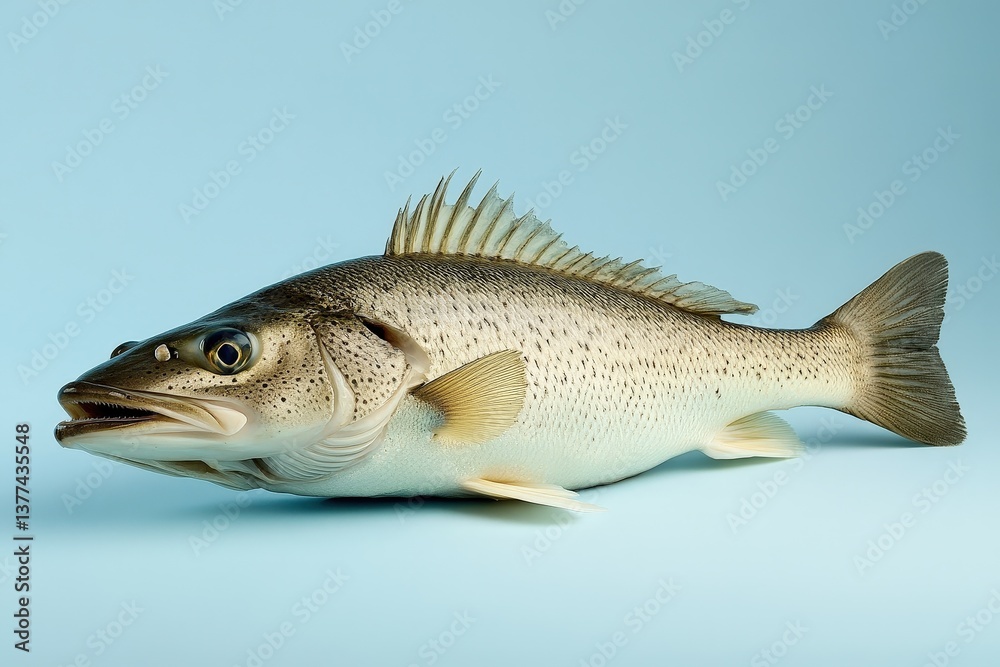 Fototapeta premium A detailed studio shot of a realistic fish is presented here