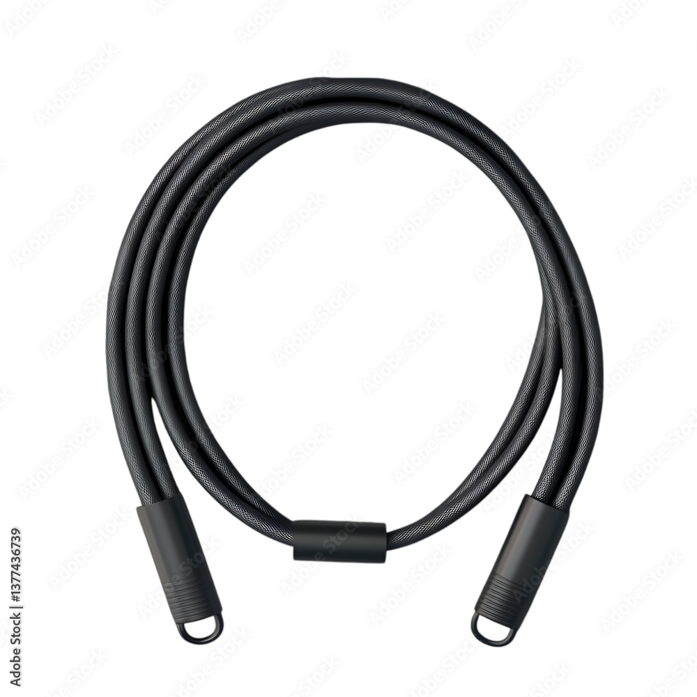 Jump rope with foam handles and tangle-free design, isolated on transparent background Jump rope with foam handles and tangle-free design, isolated on transparent background