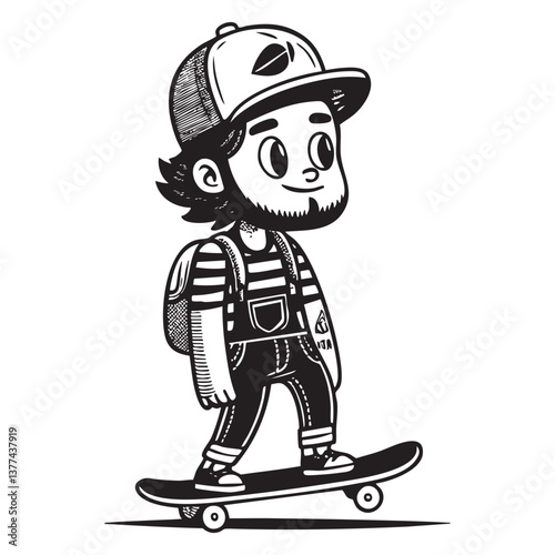  Cool Skater Boy with Beard
