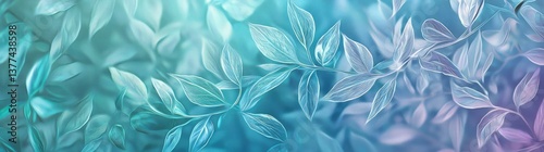 Obraz na płótnie Abstract background. Close-up of transparent and translucent leaf veins, with colors in shades of blue, green, and purple, creating an abstract background w salonie