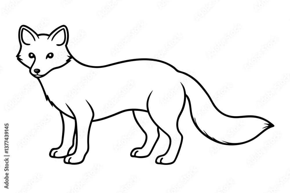 Minimalist Arctic Fox Line Art Minimalist Arctic Fox Line Art