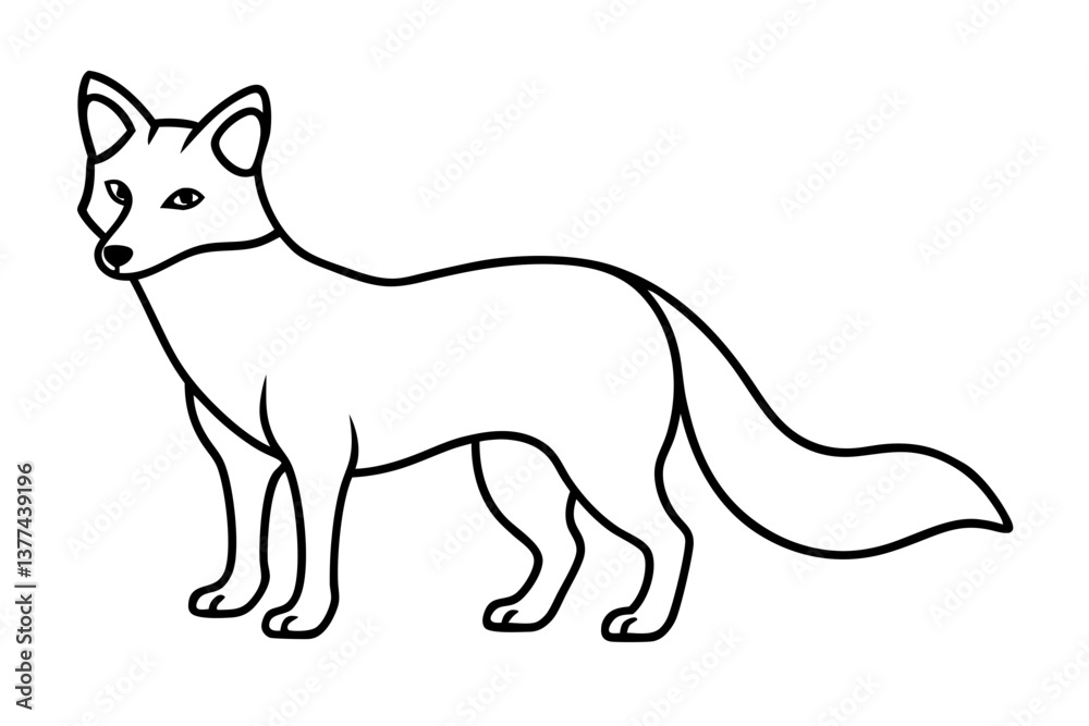 Minimalist Arctic Fox Line Art Minimalist Arctic Fox Line Art