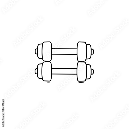 Dumbbells outlined in black for fitness training  