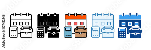 Financial Planning  Icon Set Multiple Style Collection