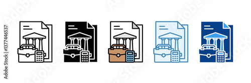 Business Finance  Icon Set Multiple Style Collection