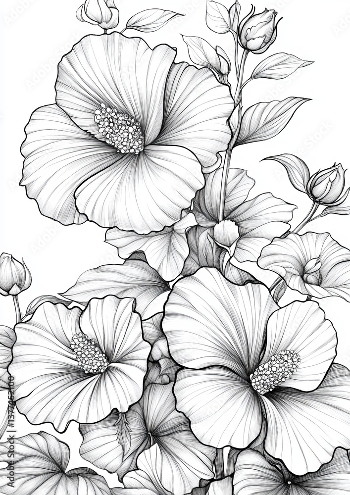 Fototapeta premium Flower Coloring Page