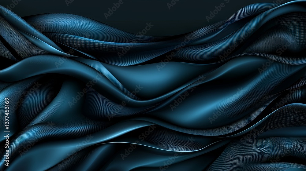 Abstract blue waves - dynamic flowing patterns in dark tones Abstract blue waves - dynamic flowing patterns in dark tones