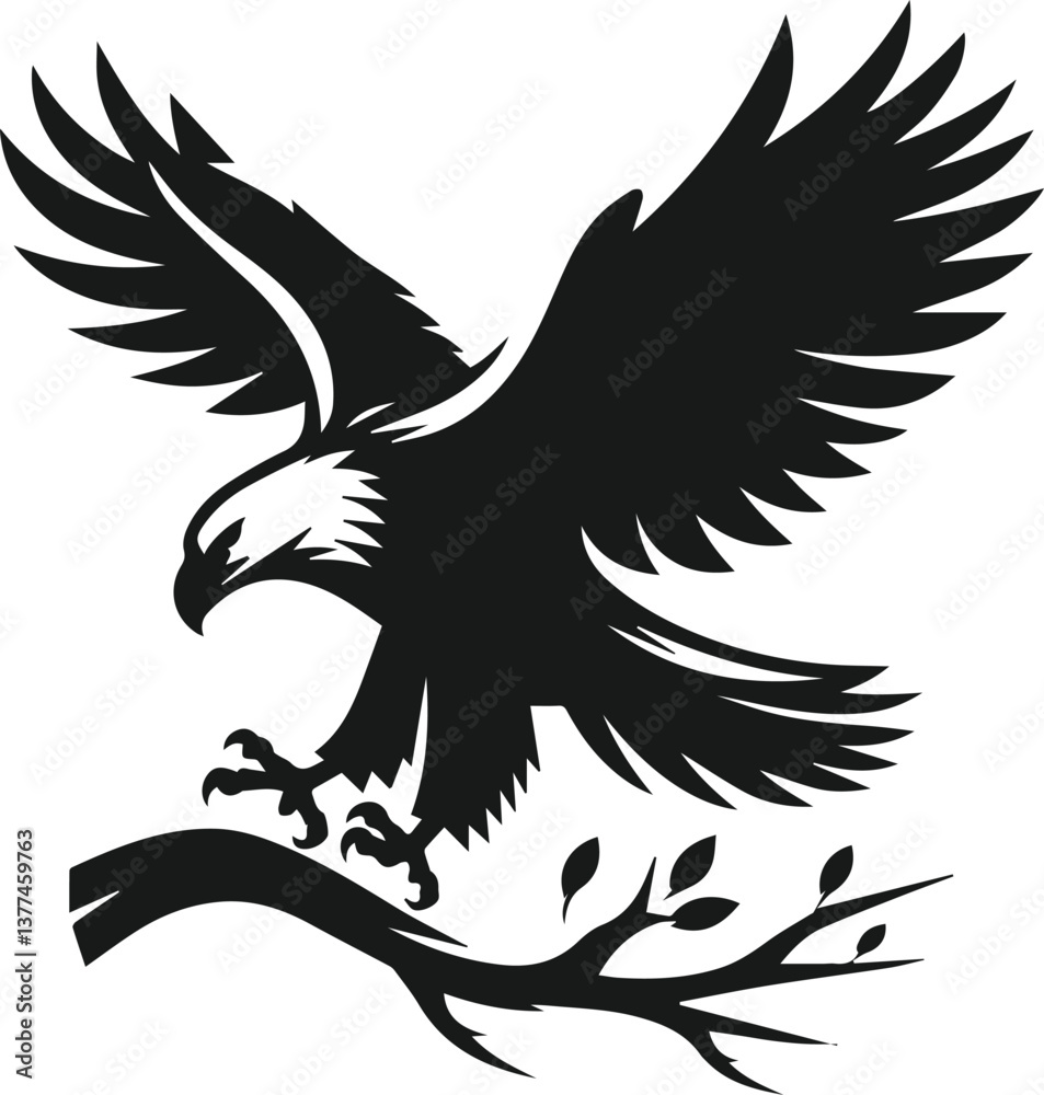 Obraz premium Silhouette of a eagle bird animal vector