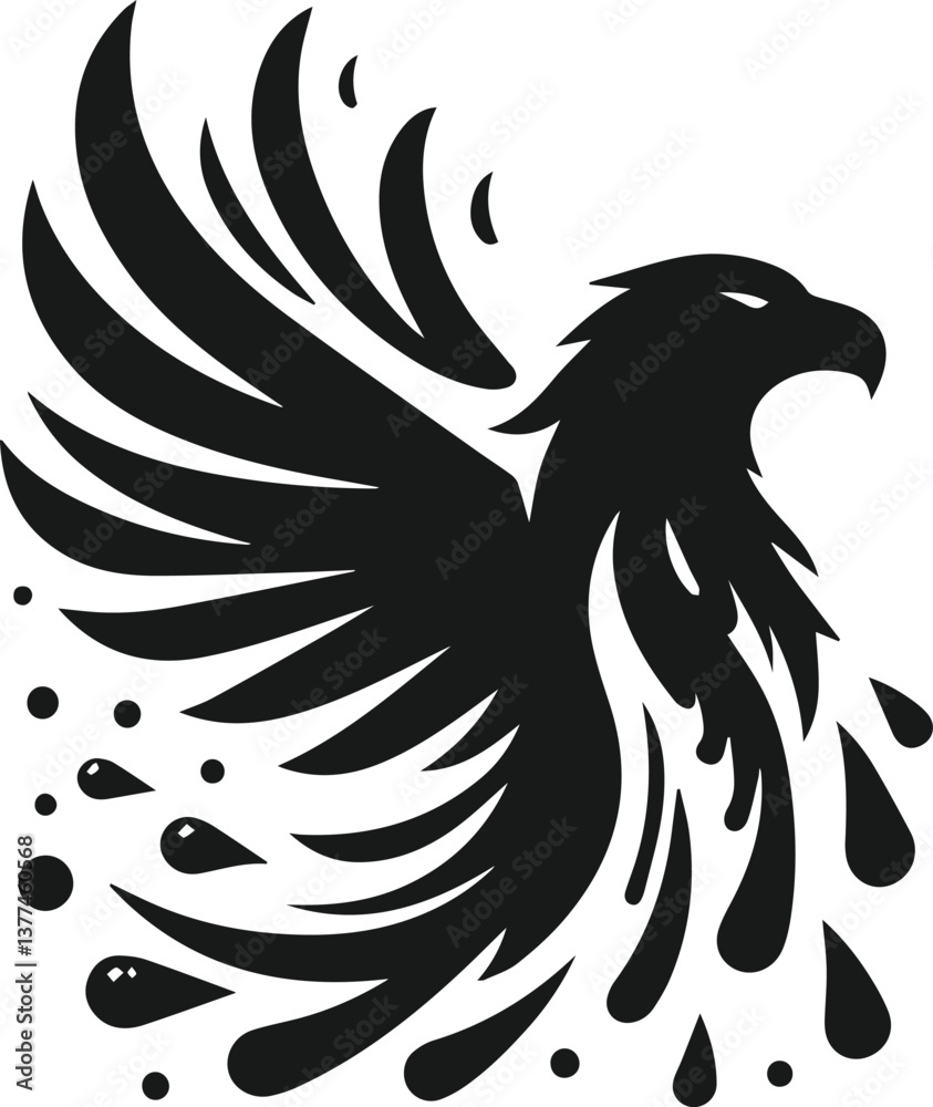 Fototapeta premium Silhouette of a eagle bird animal vector