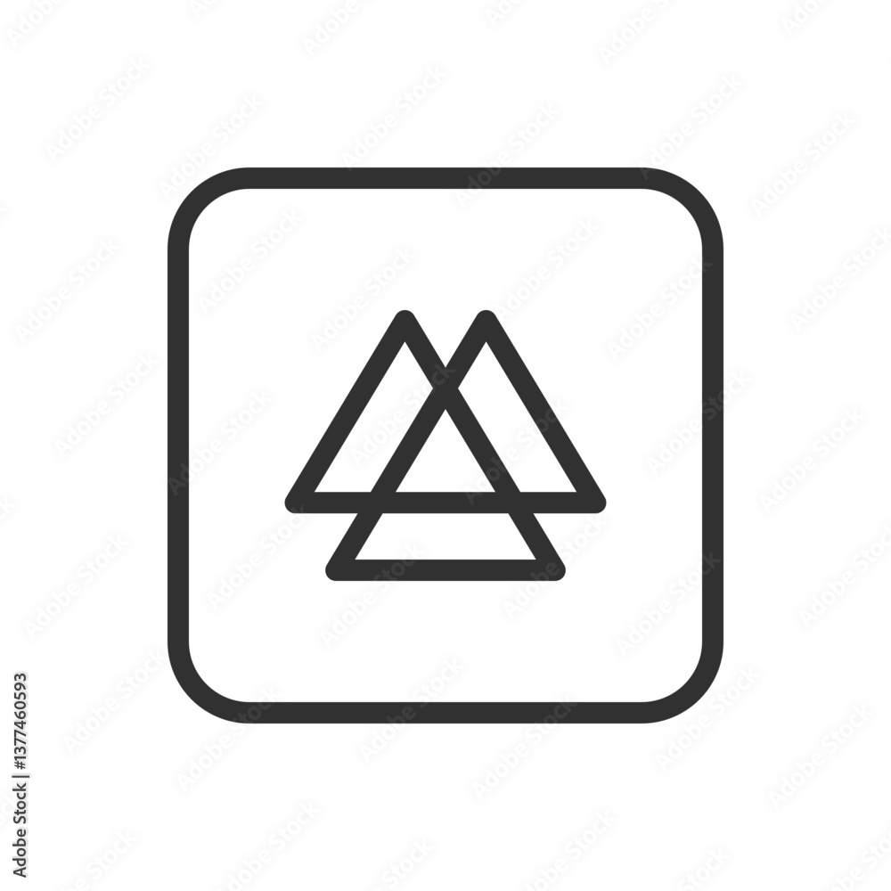Geometric Abstract Triangle Icon - Modern Simple Flat Vector for Web and Mobile