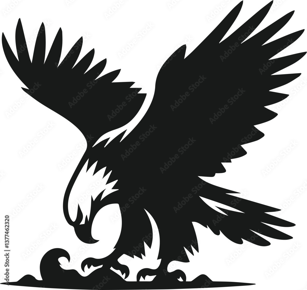 Obraz premium Silhouette of a eagle bird animal vector
