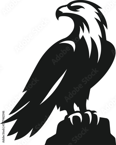 Silhouette of a eagle bird animal vector