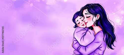 Tender Love: A Single Mother Hugging Her Newborn – A Beautiful Family and Parenting Moment.