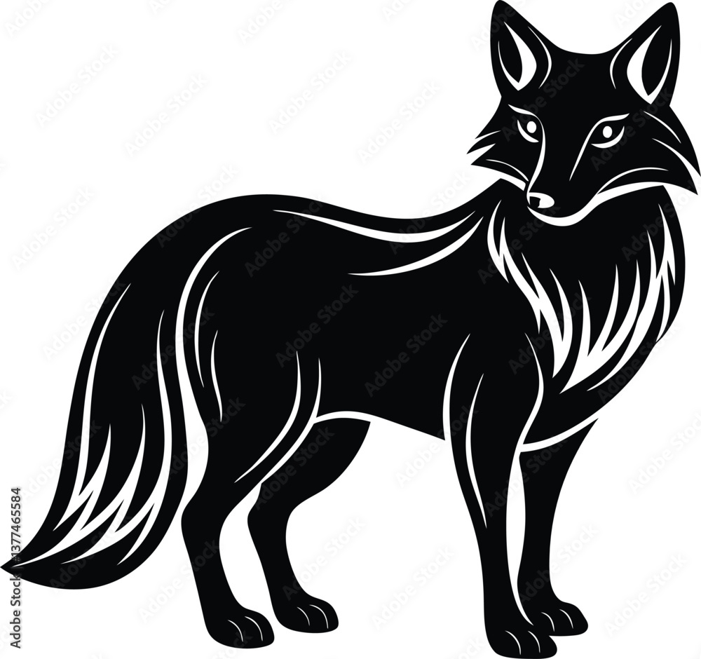 Fototapeta premium Fox Silhouette Vector Illustration