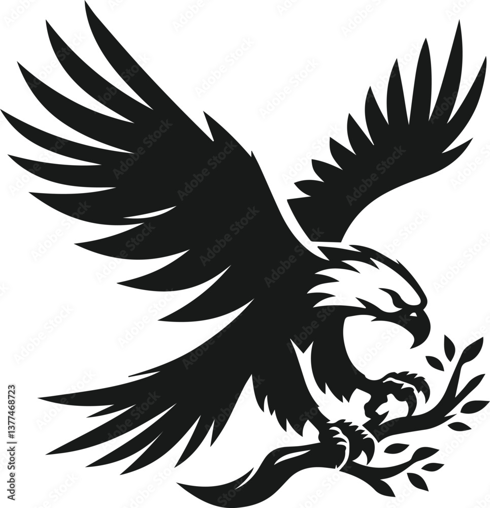 Fototapeta premium Silhouette of a eagle bird animal vector