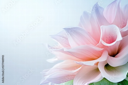 Soft Pink Flower Blossom Against Gentle Blue Background