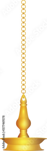 Hanging Brass Oil Lamp with Chain, Kerala brass thooku vilakku, Oil lamp for Onam, vishu festival 