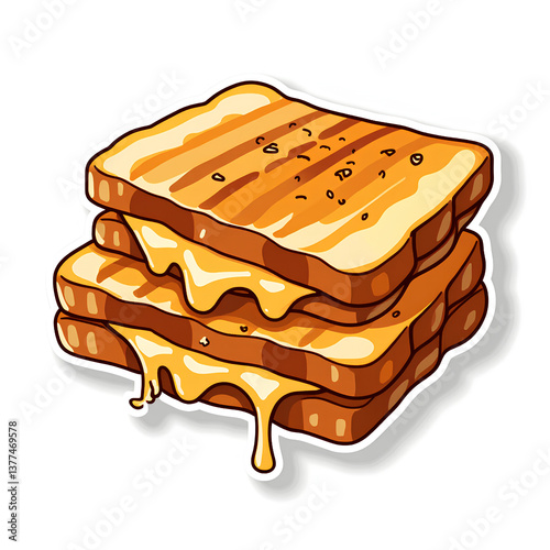  Melting Cheese Grilled Sandwich with Grill Marks and Dripping Goodness