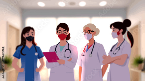 Celebrating Success: Doctors and Nurses Applaud Achievements and Teamwork in Healthcare.	