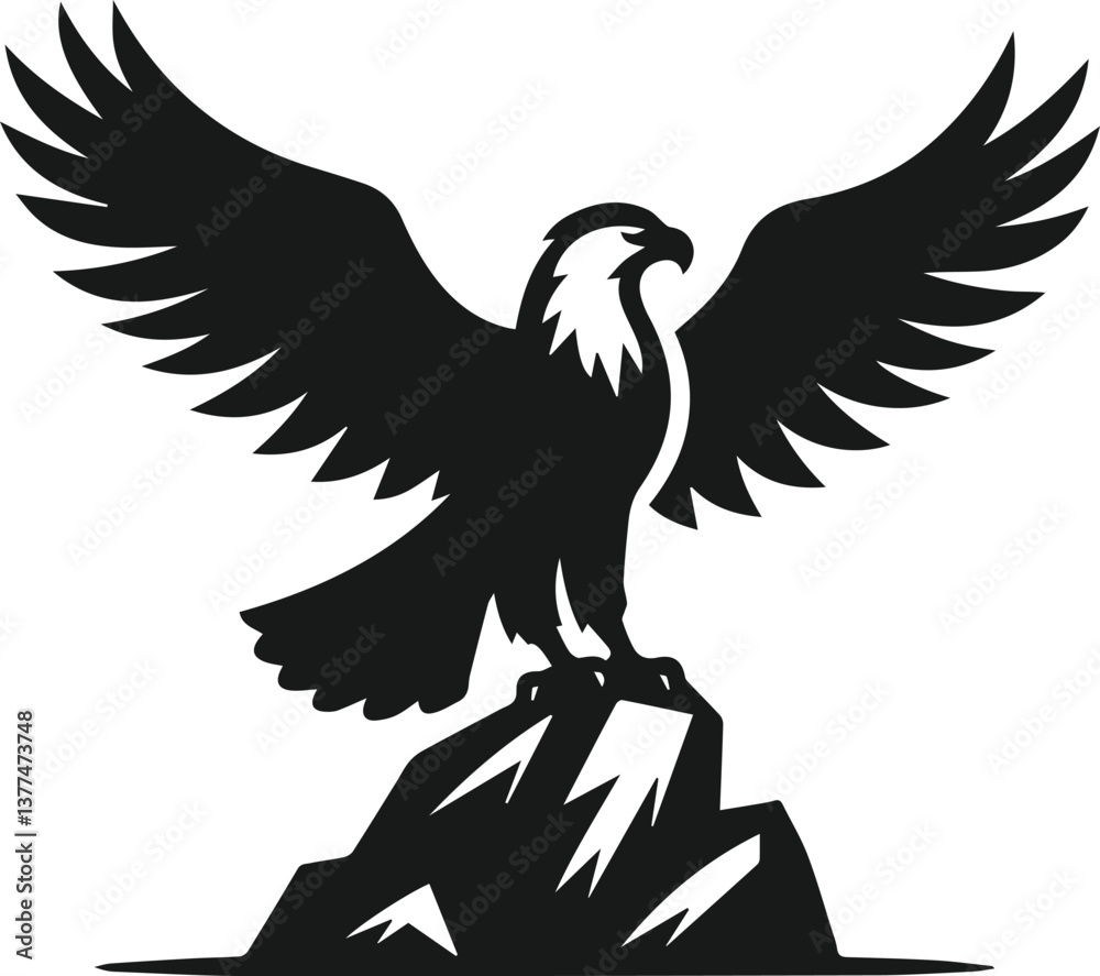 Obraz premium Silhouette of a eagle bird animal vector