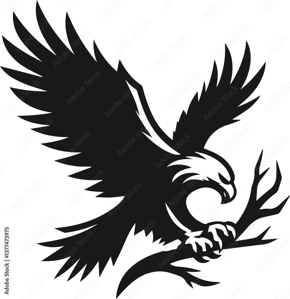 Obraz premium Silhouette of a eagle bird animal vector